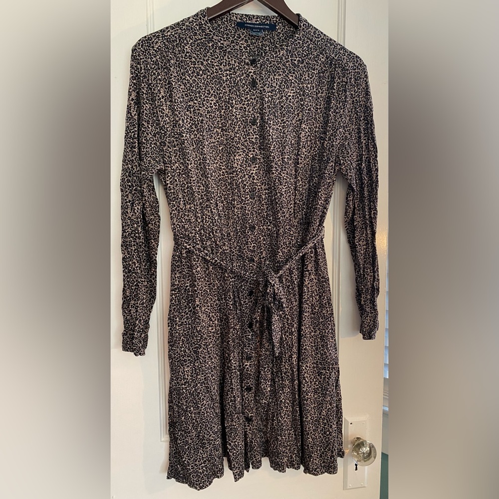 French Connection dark floral shirt dress, sz 12